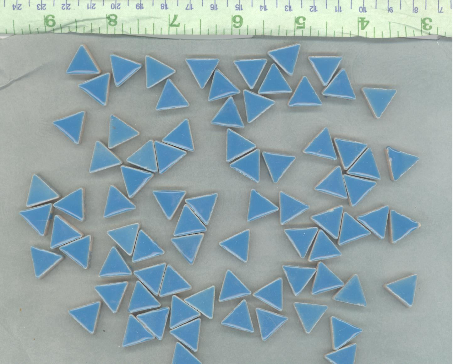 Mediterranean Blue Mini Triangles Mosaic Tiles - 50g Ceramic - 15mm in Thalo Blue