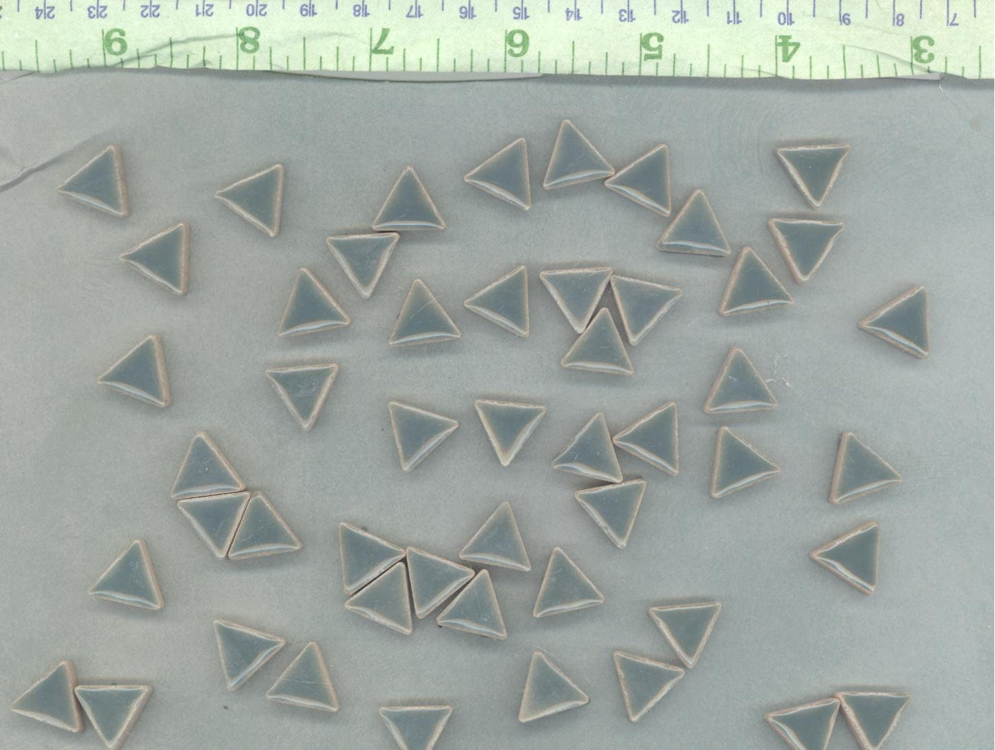 Deep Sea Green Mini Triangles Mosaic Tiles - 50g Ceramic - 15mm in Phthalo Green