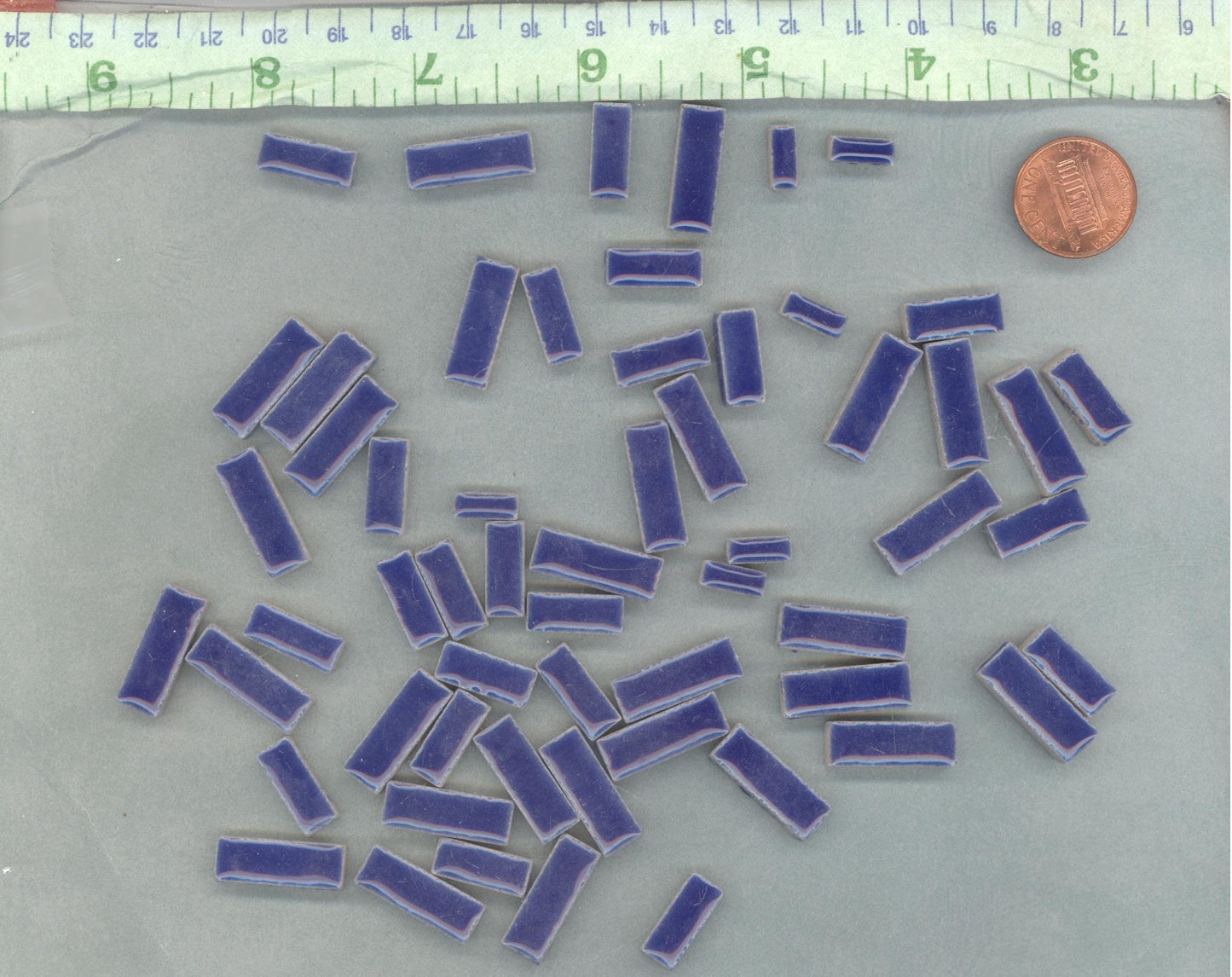 Black Mini Rectangles Mosaic Tiles - 50g Ceramic in Mix of 3 Sizes 3/8" and 5/8" and 3/4"