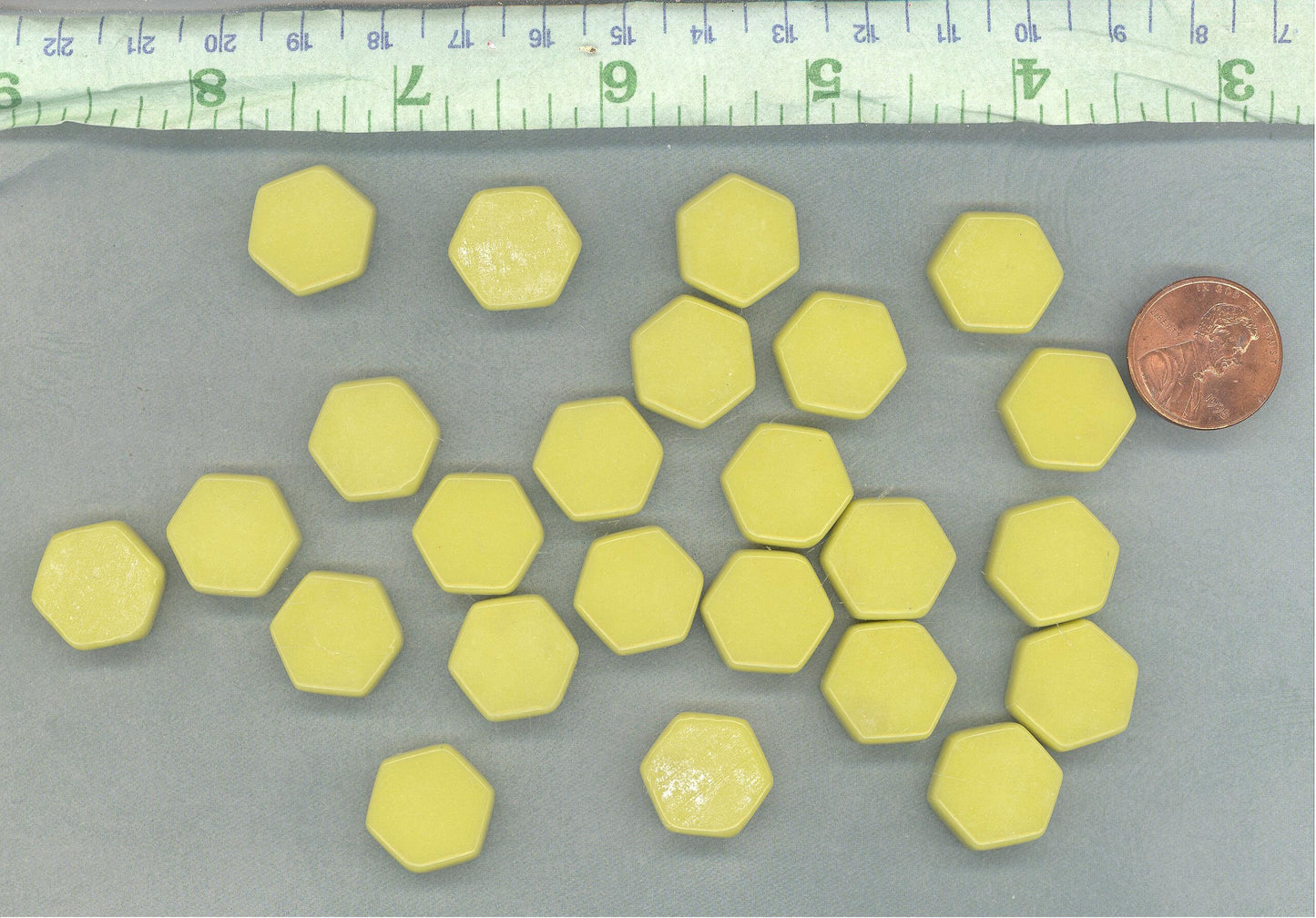 Mellow Yellow Hexagon Glass Mosaic Tiles - 15mm - 100g - Approx 35 Pieces