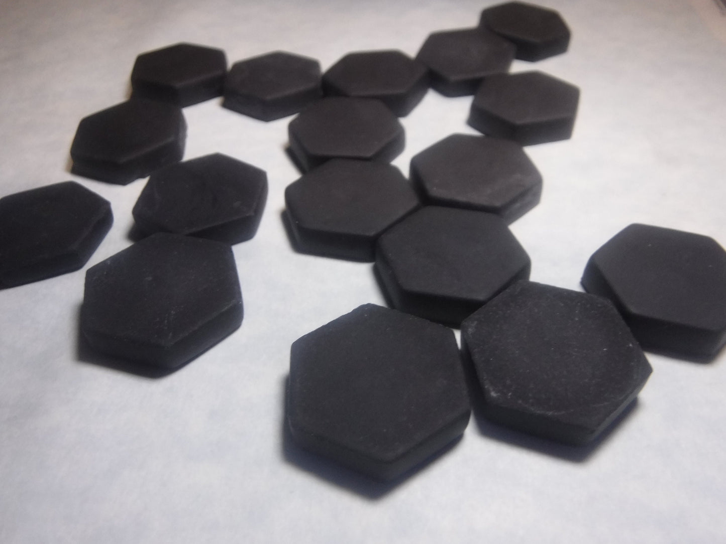 Black Hexagon Mosaic Tiles - 25 Glass 23mm MATTE Tiles