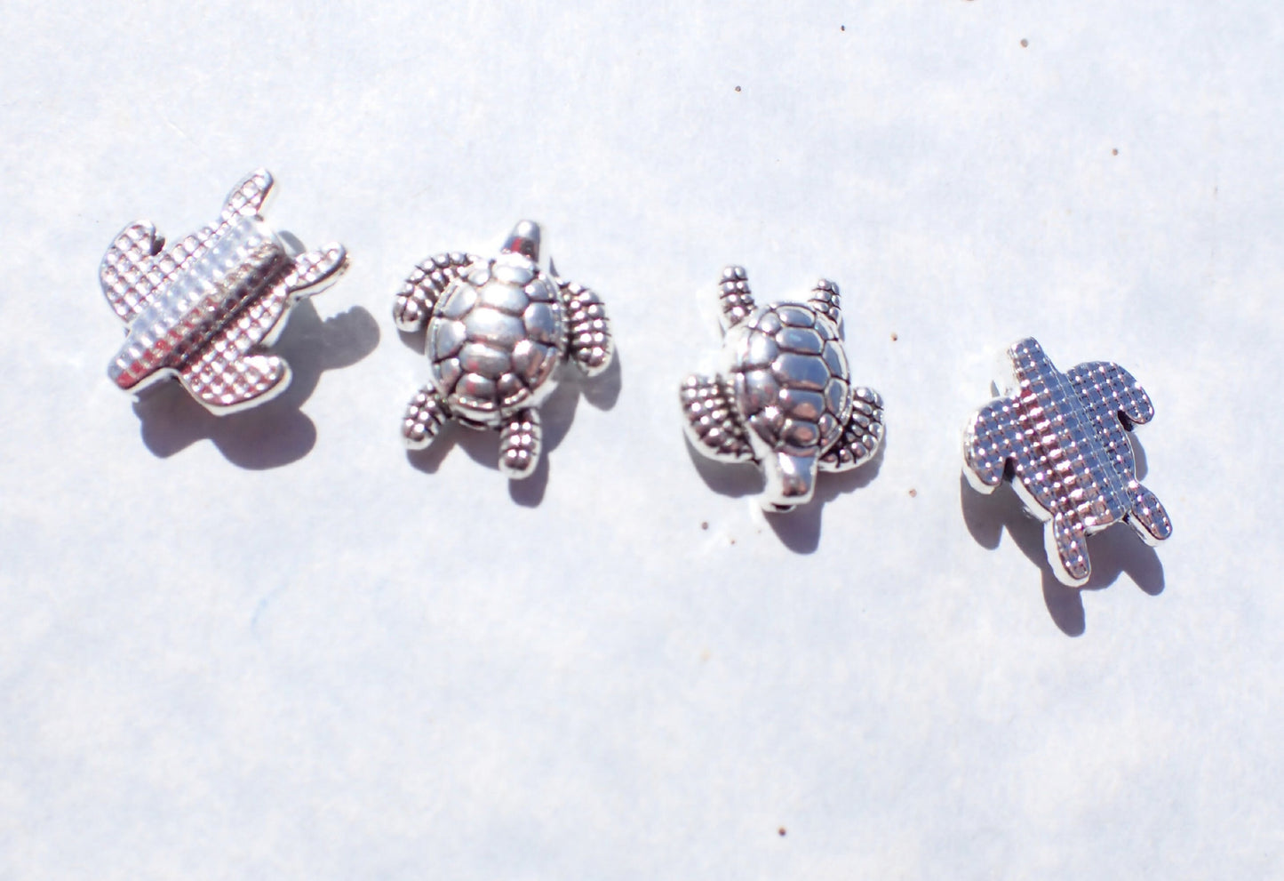 Turtle Beads - Silver-Toned 15mm - Tibetan Style Tortoise
