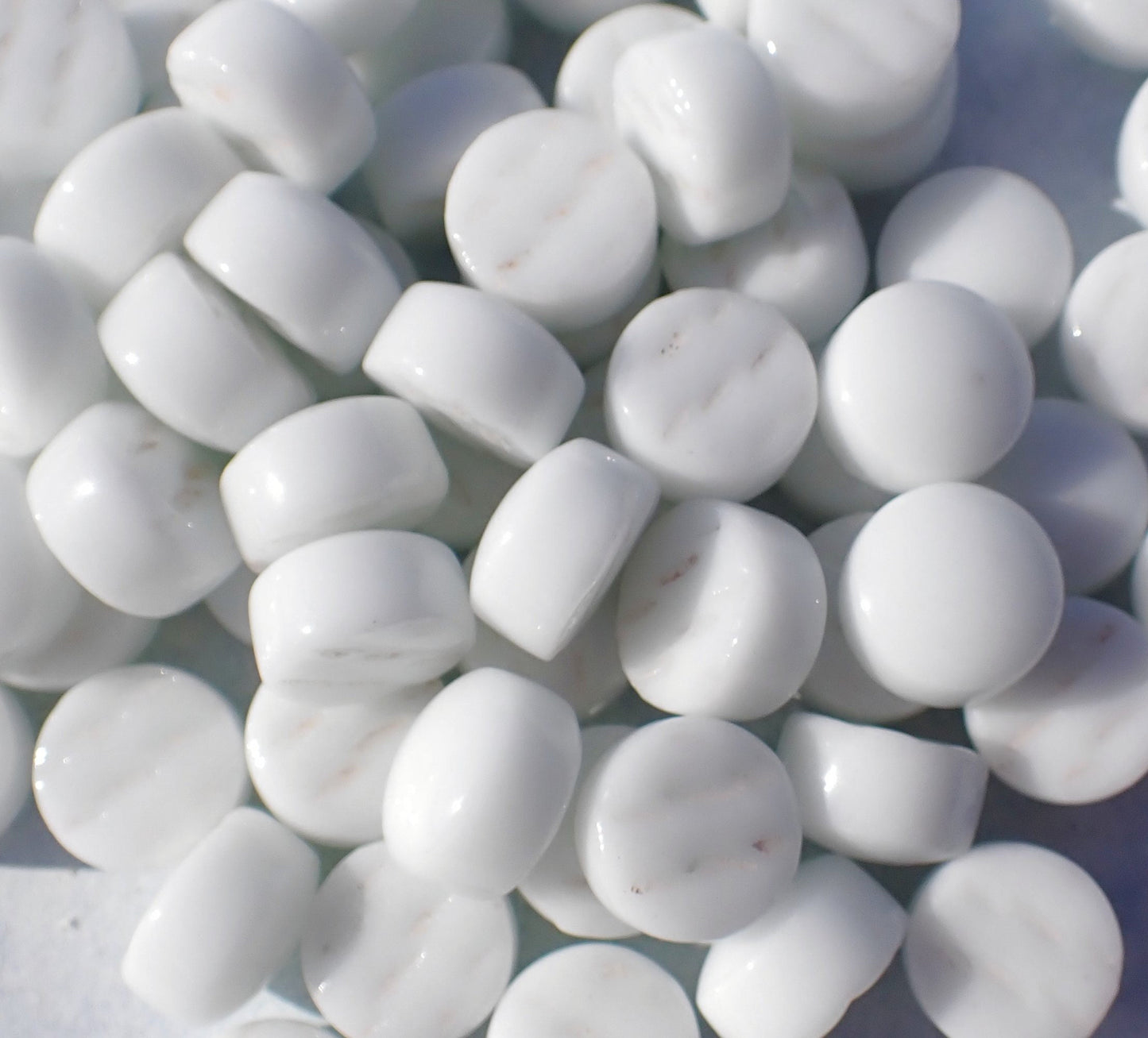 White Glass Drops Mosaic Tiles - 12mm - 100 grams