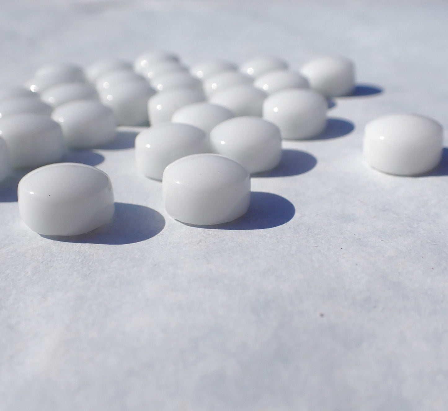 White Glass Drops Mosaic Tiles - 12mm - 100 grams
