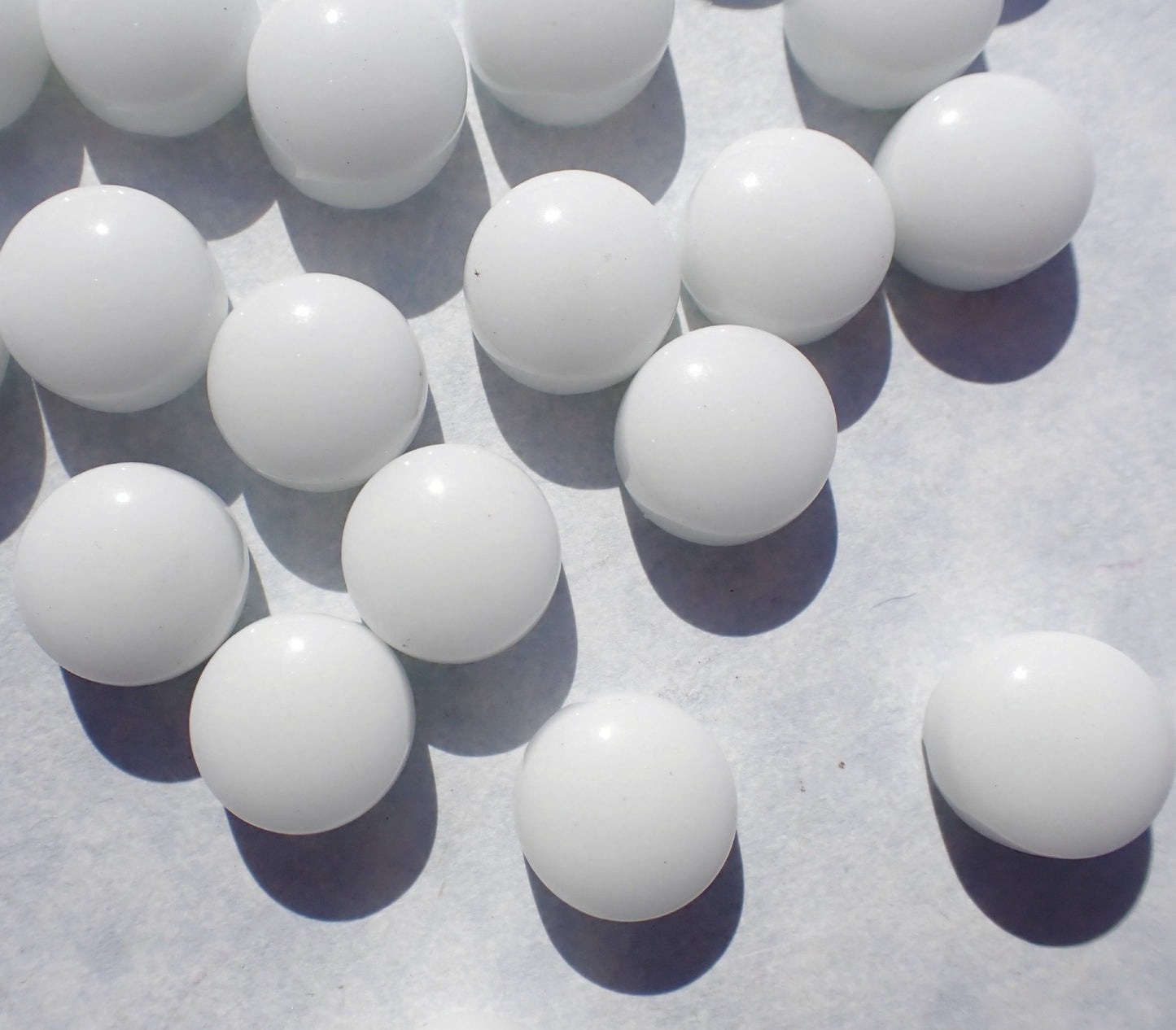 White Glass Drops Mosaic Tiles - 12mm - 100 grams