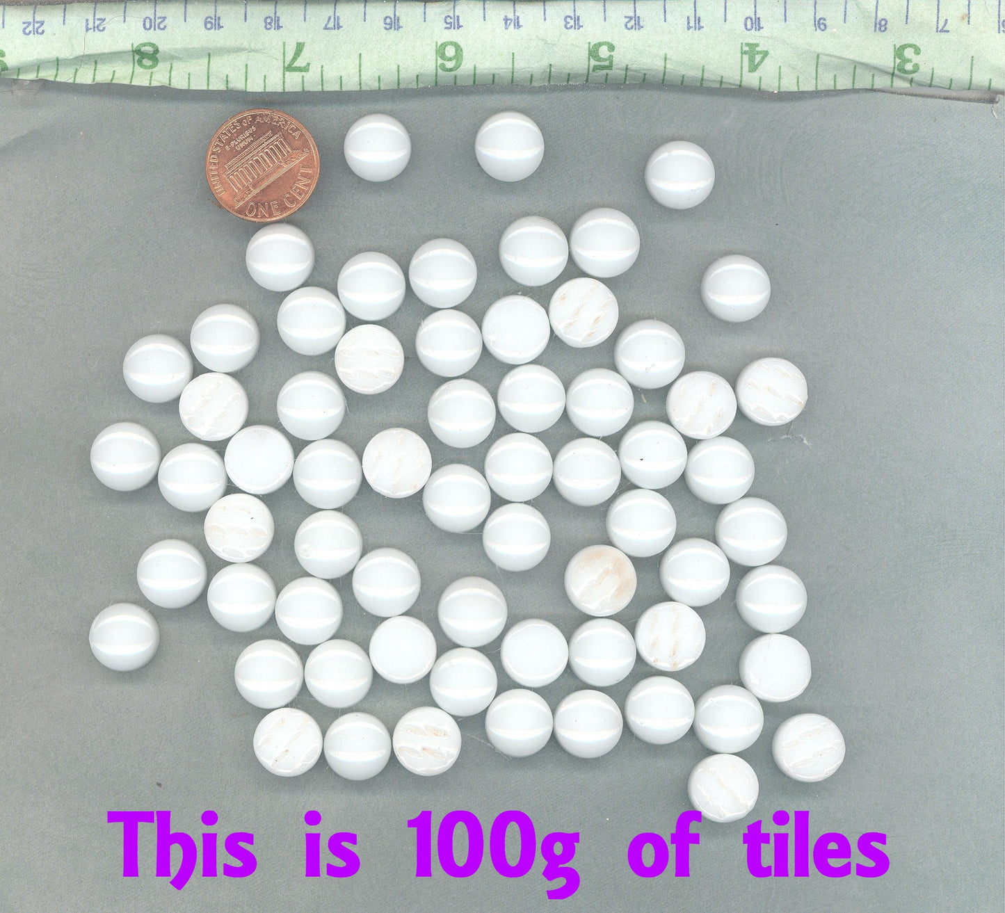 White Glass Drops Mosaic Tiles - 12mm - 100 grams