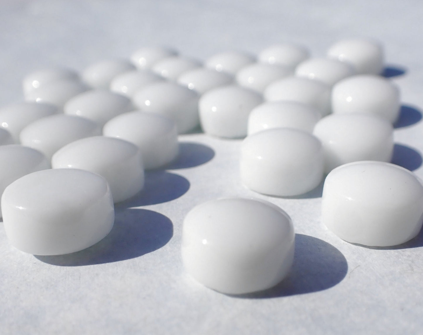 White Glass Drops Mosaic Tiles - 12mm - 100 grams