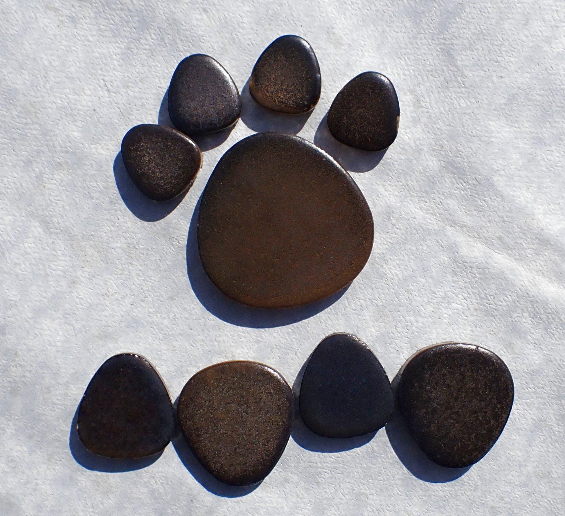 Antique Bronze Pebble Mosaic Tiles - Half Pound Ceramic Tiles in Assorted Sizes