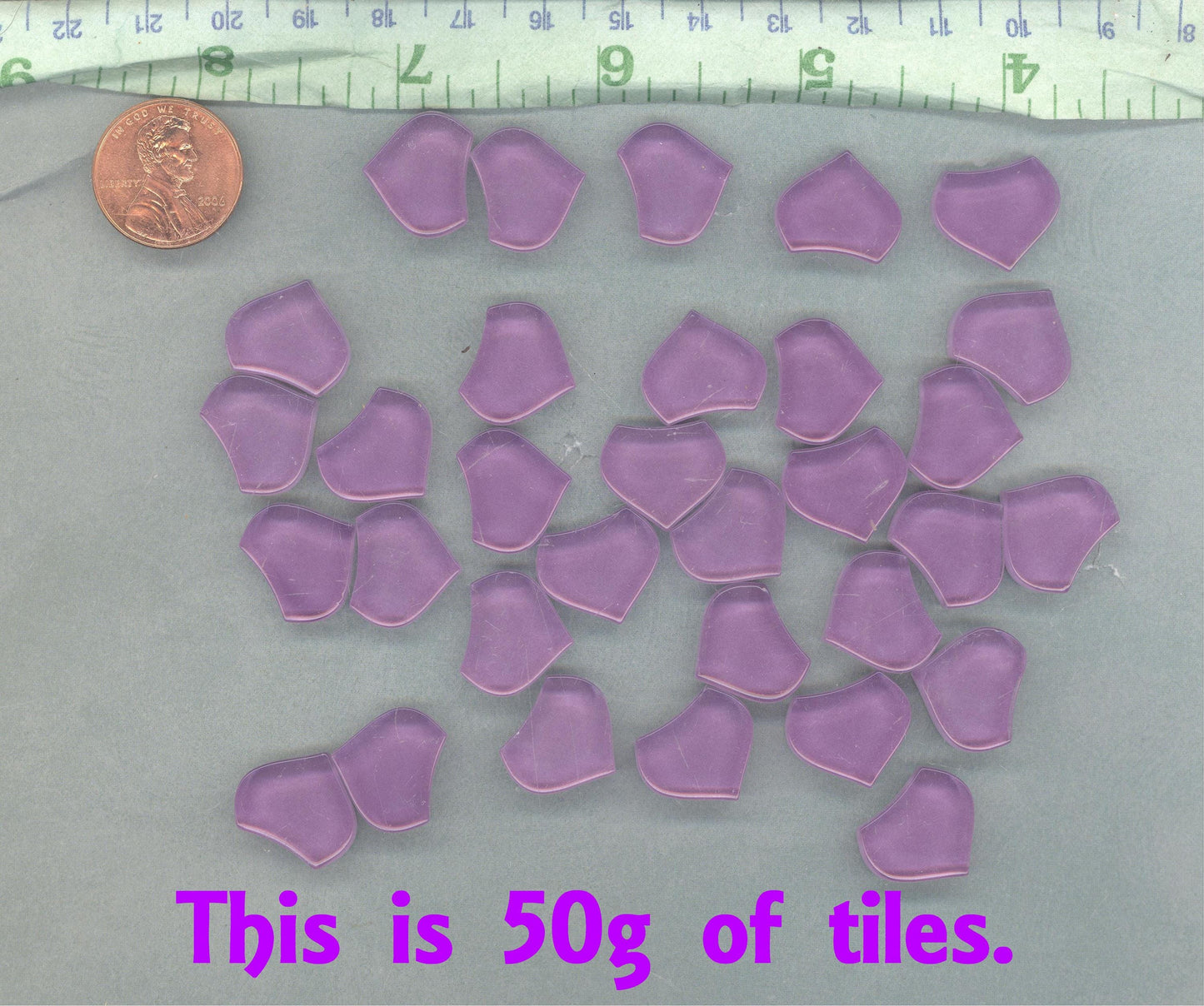 Orchid Purple Fish Scale Glass Tiles - 50g - Approximately 30 Crystal Mandala Mosaic Tiles