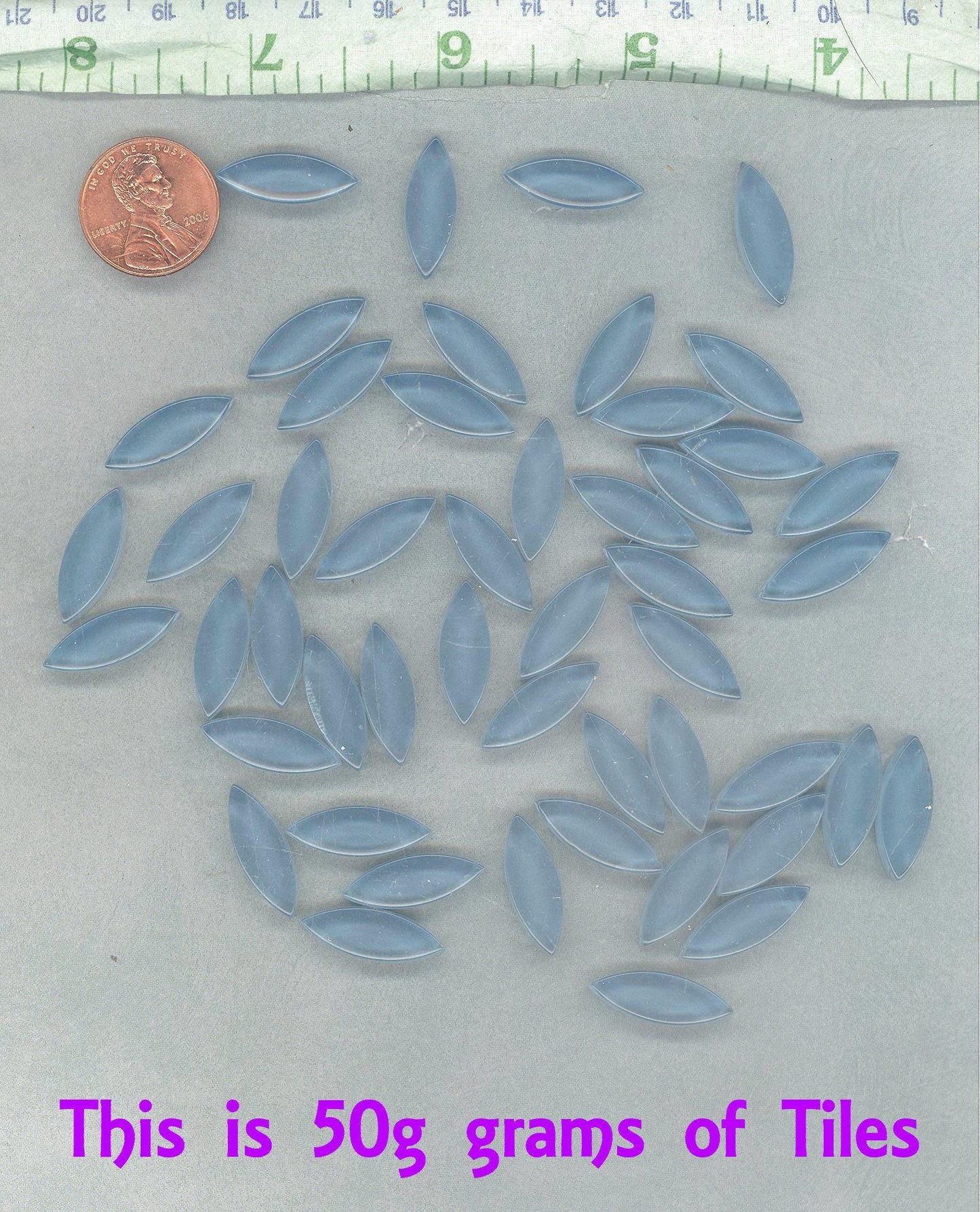 Aqua Petals Mosaic Glass Tiles - 50g - Approximately 50 - Mandala