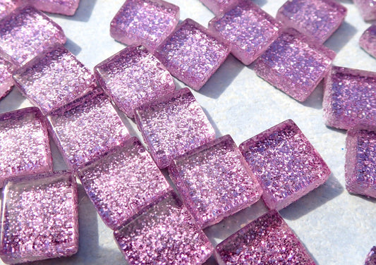 Light Purple Glitter Tiles - 1 cm - 100g - Over 100 Metallic Glass Tiles