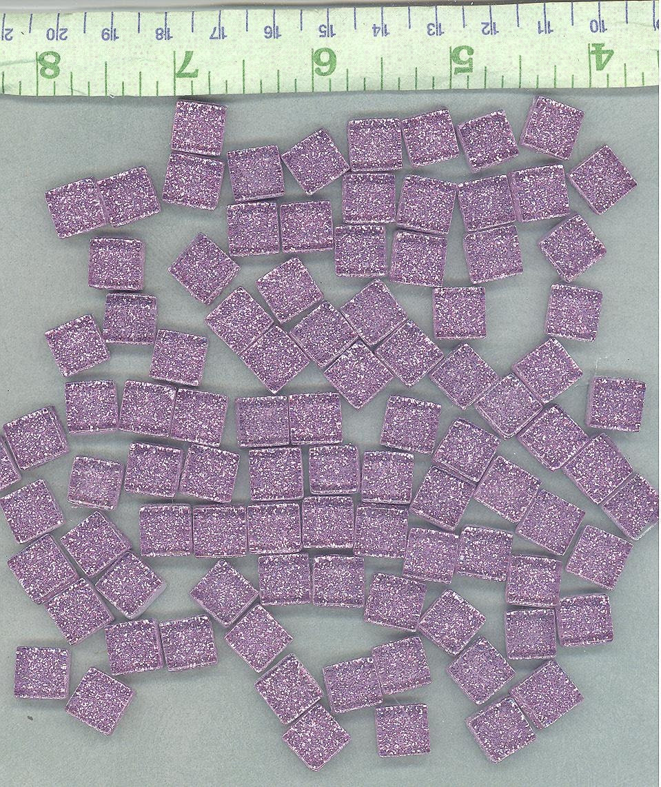 Light Purple Glitter Tiles - 1 cm - 100g - Over 100 Metallic Glass Tiles