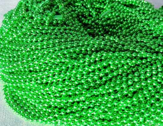 Light Green Ball Chain Necklaces - 24 inch - 2.4mm Diameter - Set of 10 Spring Green