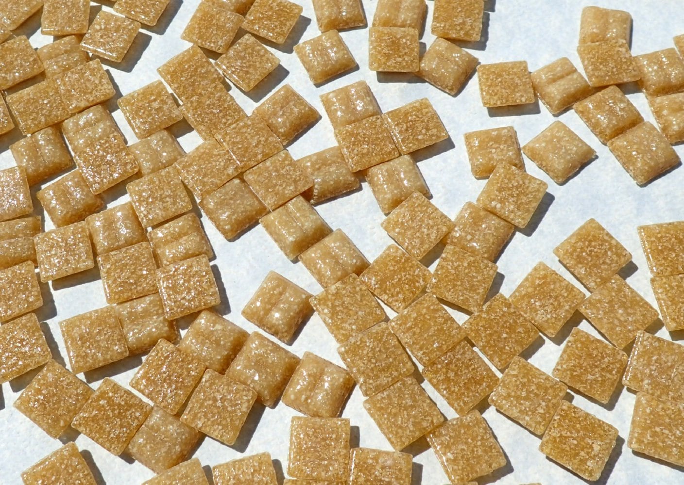 Tan Vitreous Glass Tiles - 1 cm - Approx 3/8 inch - Mosaic Tiles - 100 grams - 10mmx10mmx4mm - Mini Mosaic Tiles - Beige Light Brown