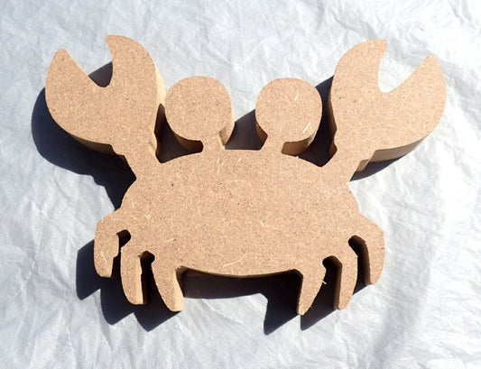 Crab Plaque - Use as a Base for Mosaics Decoupage or Decorative Painting - Unfinished MDF Small 6 inch Sign Beach Sea Life