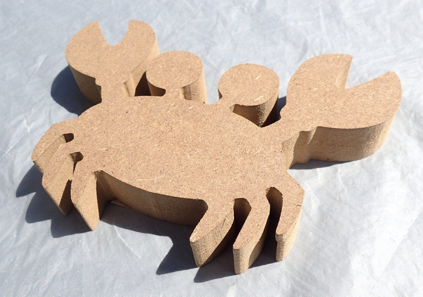 Crab Plaque - Use as a Base for Mosaics Decoupage or Decorative Painting - Unfinished MDF Small 6 inch Sign Beach Sea Life