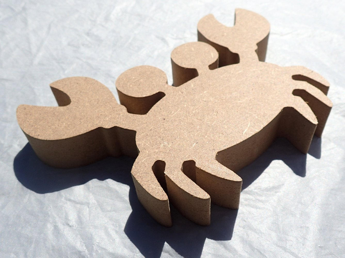 Crab Plaque - Use as a Base for Mosaics Decoupage or Decorative Painting - Unfinished MDF Small 6 inch Sign Beach Sea Life