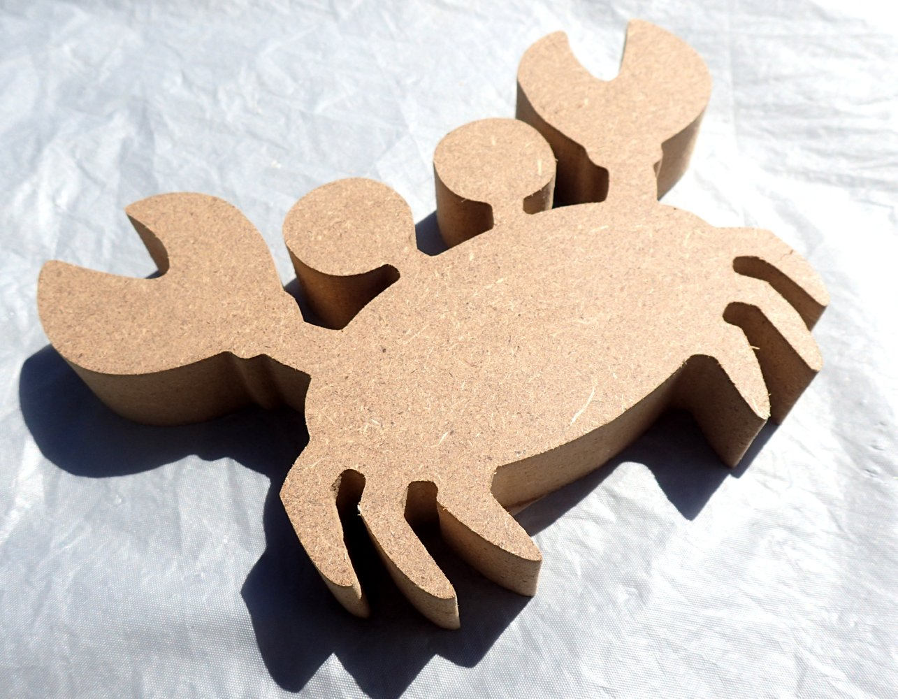 Crab Plaque - Use as a Base for Mosaics Decoupage or Decorative Painting - Unfinished MDF Small 6 inch Sign Beach Sea Life