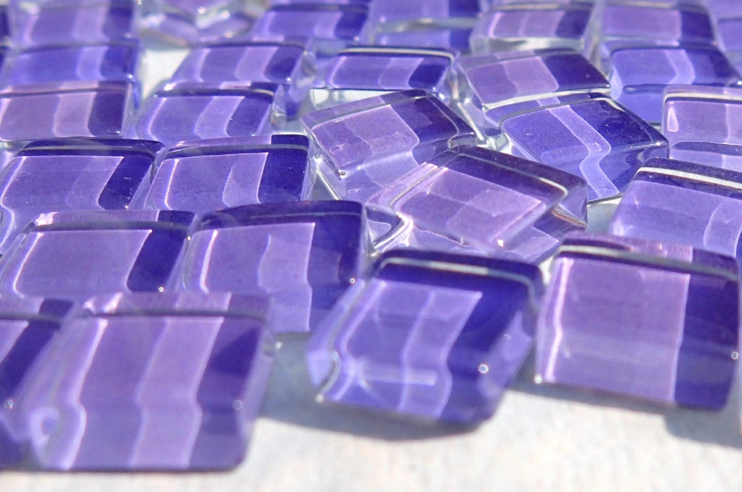 Purple Glass Tiles - 1 cm - 100g - Over 100 Squares