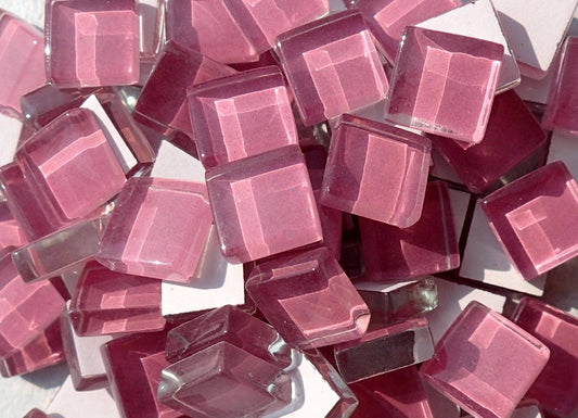 Deep Pink Glass Tiles - 1 cm - 100g - Over 100 Squares