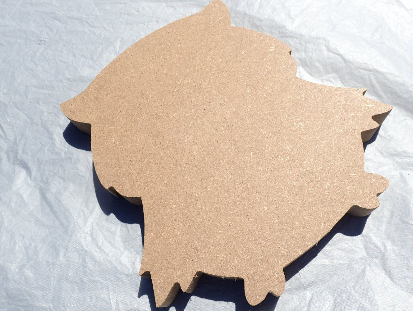 Owl Plaque - Use as a Base for Mosaics Decoupage or Decorative Painting - 8 inch Unfinished MDF