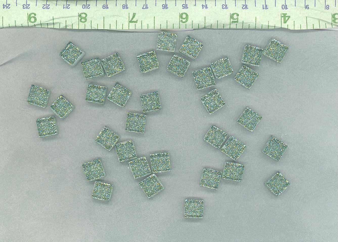 Jungle Green Glitter Tiles - 1 cm - 100g - Over 100 Metallic Small Glass Mosaic Tiles in Pale Green