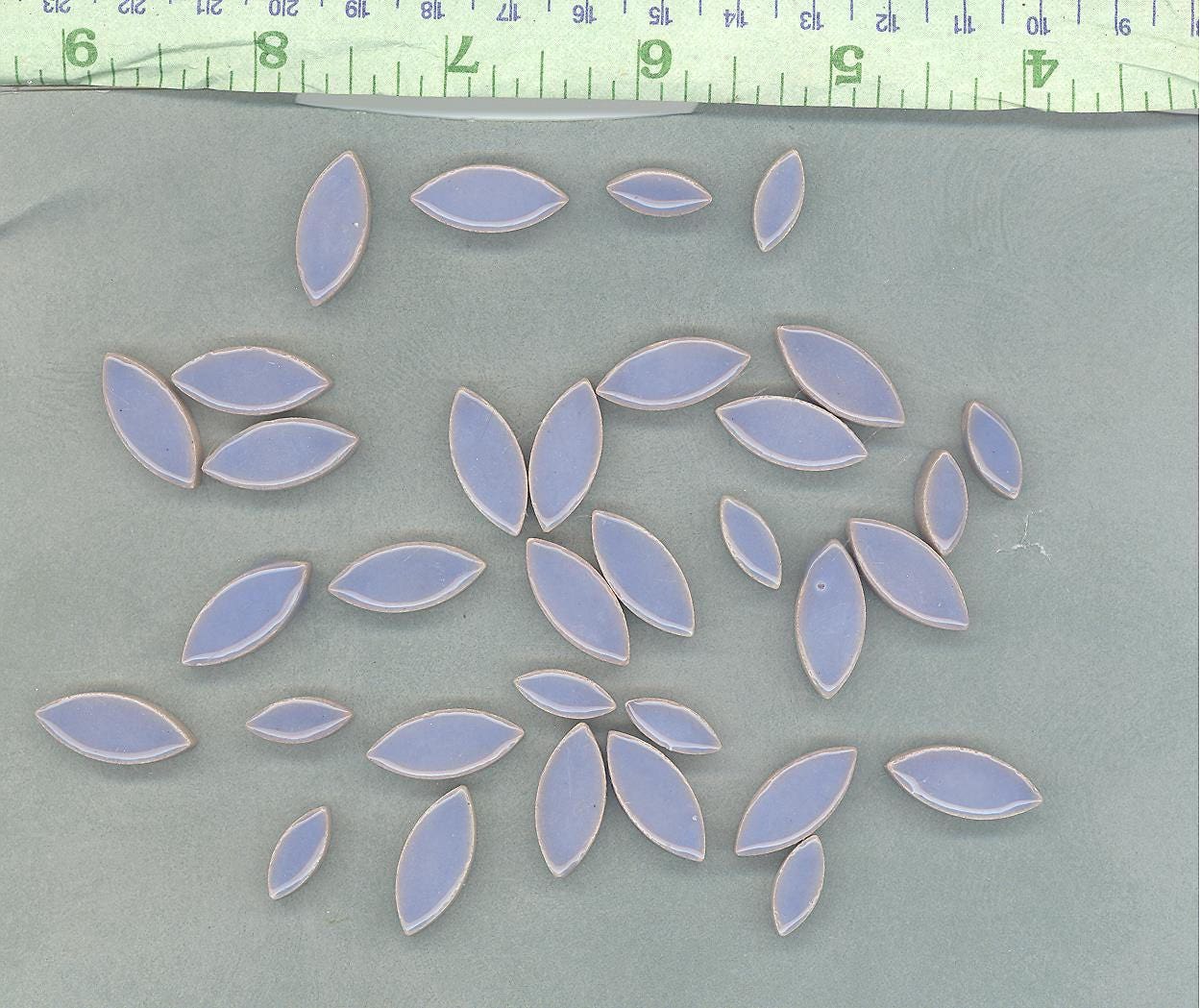 Cornflower Blue Petals Mosaic Tiles - 50g Ceramic Leaves in Mix of 2 Sizes 1/2" and 3/4"