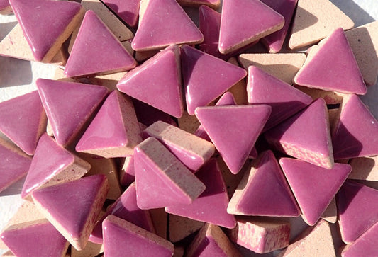 Purple Mini Triangles Mosaic Tiles - 50g Ceramic - 15mm in Violet