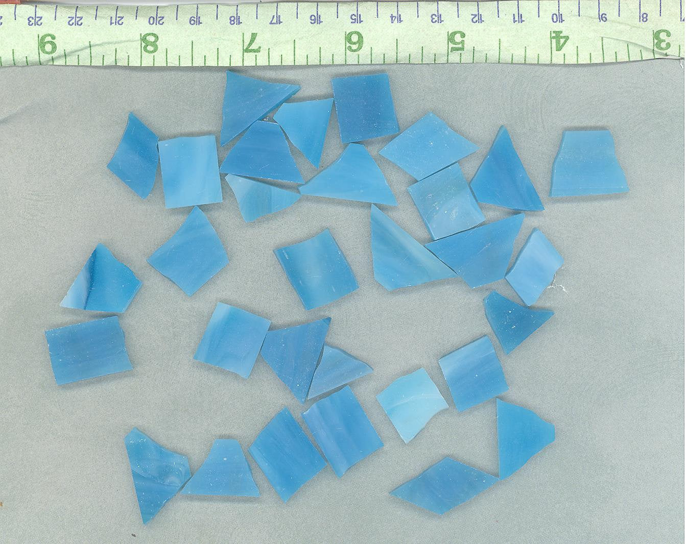 Stained Glass Mosaic Tiles in Caribbean Blue - 1/2 Pound - Tropical Blue Glass Tiles