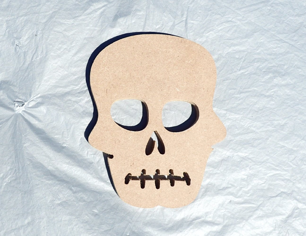 Skull Plaque - Use as a Base for Mosaics Decoupage or Decorative Painting - Unfinished MDF Halloween Day of the Dead