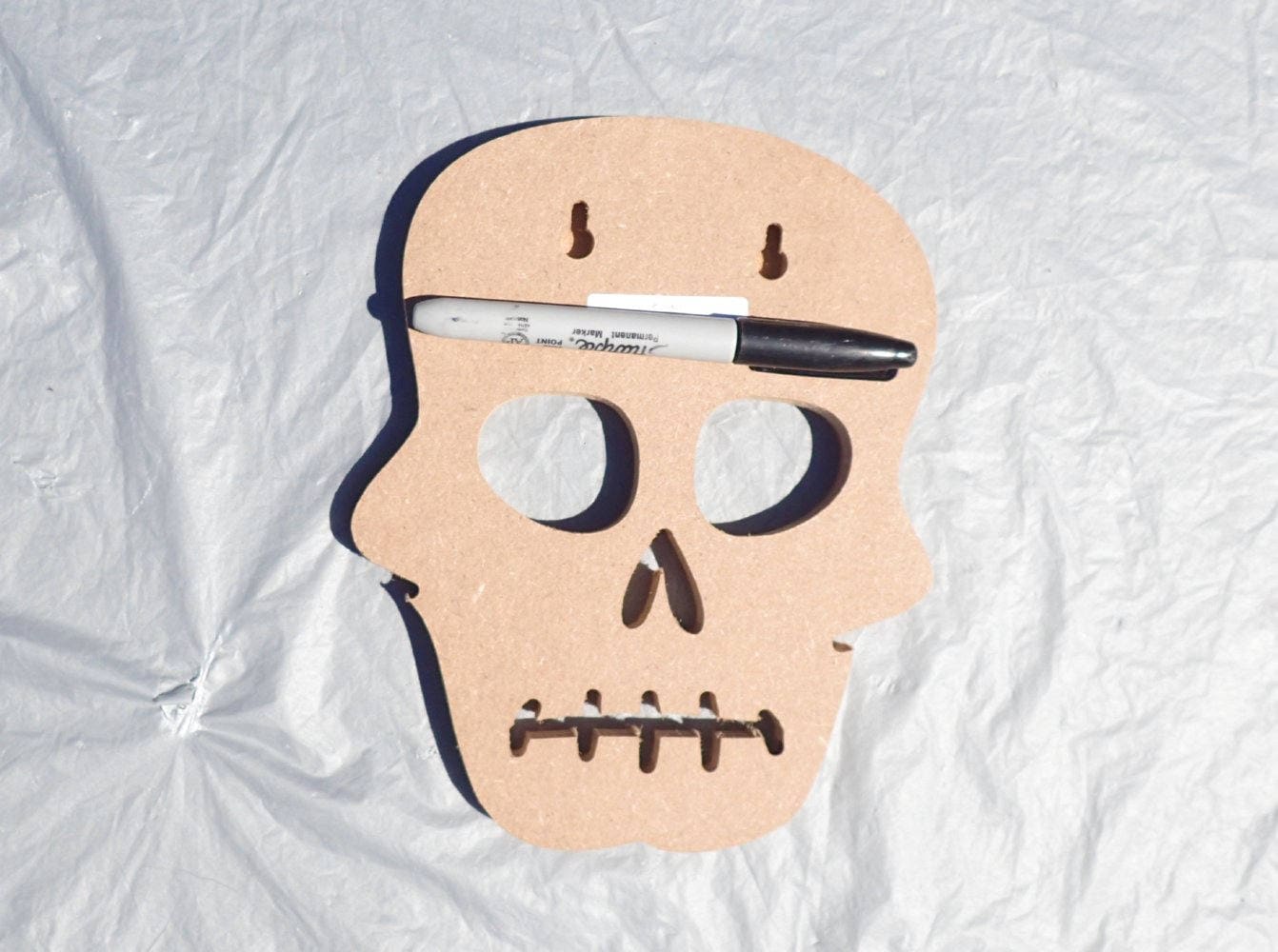 Skull Plaque - Use as a Base for Mosaics Decoupage or Decorative Painting - Unfinished MDF Halloween Day of the Dead