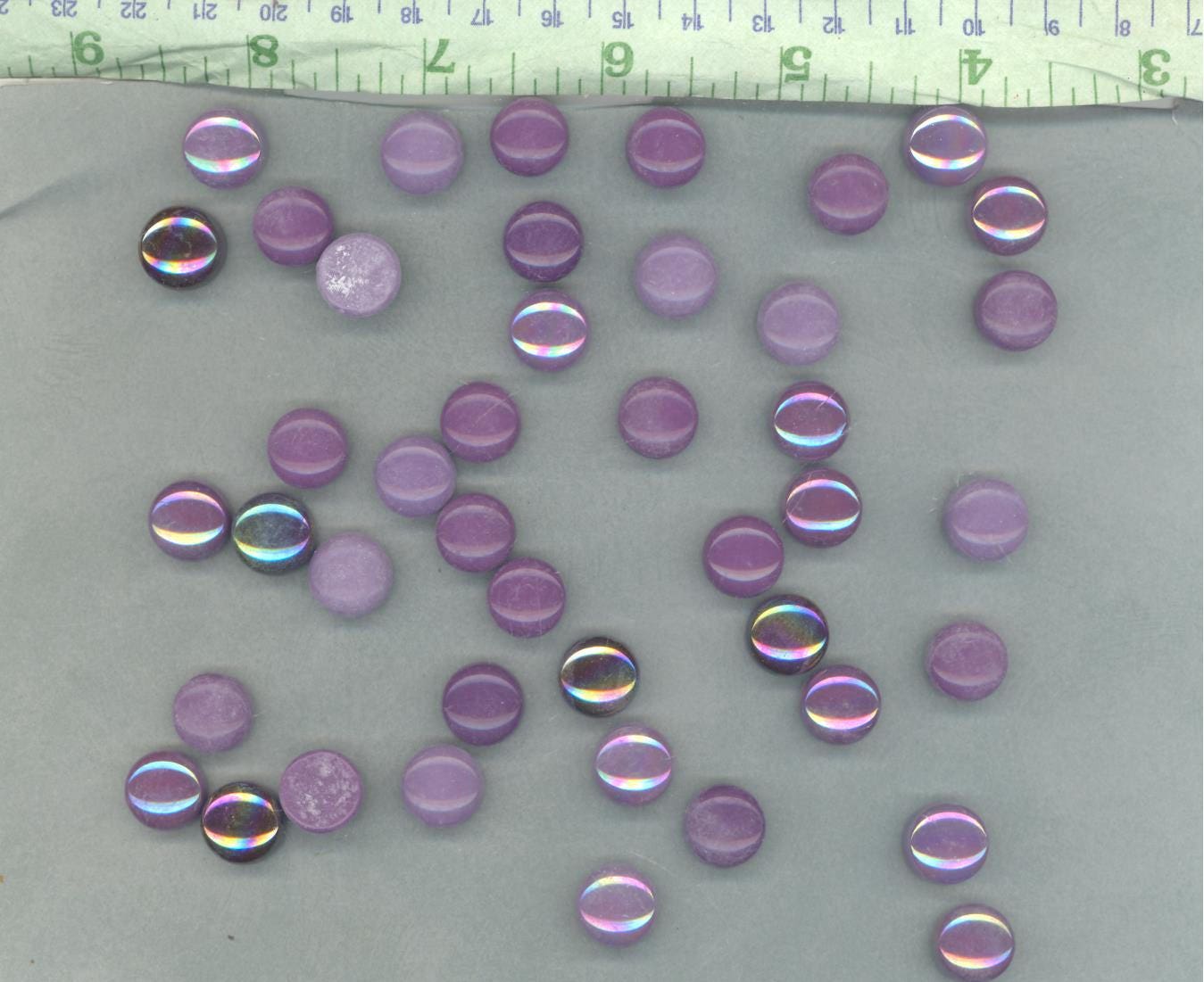 Berry Mix Glass Drops Mosaic Tiles - 100 grams - Mix of Gloss and Iridescent Glass Gems in Deep Purples - Over 60 Tiles