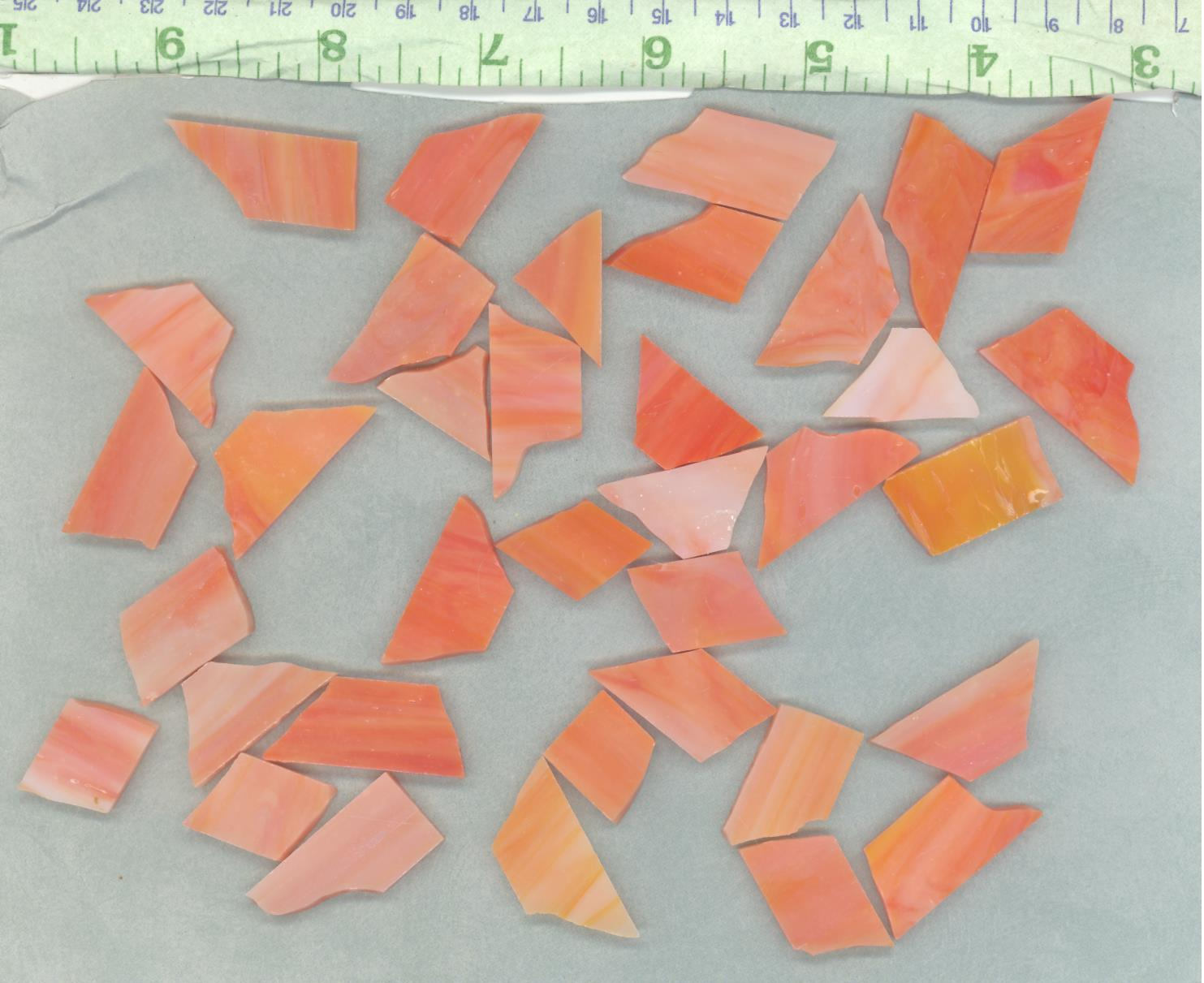 Stained Glass Mosaic Tiles in Orange Creamsicle - 1/2 Pound - 5-15 mm Various Shapes