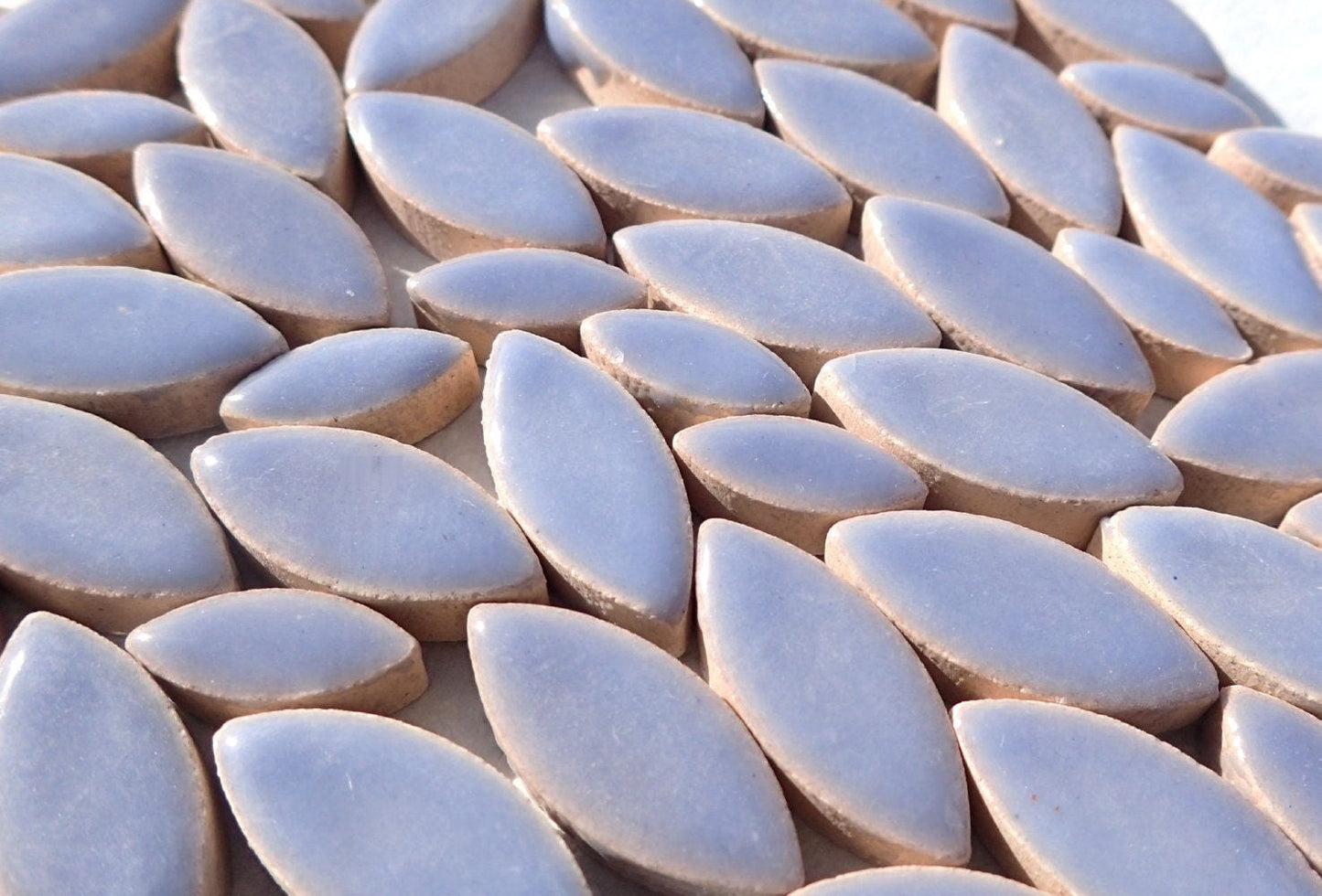 Cornflower Blue Petals Mosaic Tiles - 50g Ceramic Leaves in Mix of 2 Sizes 1/2" and 3/4"