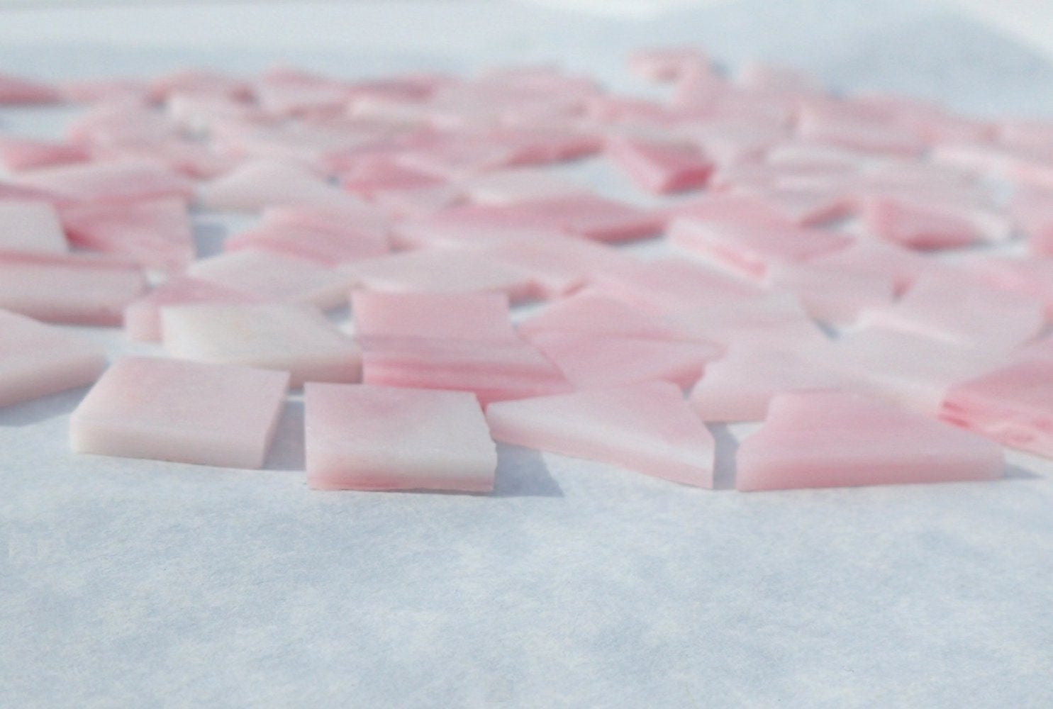 Pink Stained Glass Mosaic Tiles - 1/2 Pound - 5-15 mm Various Shapes
