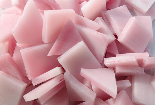 Pink Stained Glass Mosaic Tiles - 1/2 Pound - 5-15 mm Various Shapes