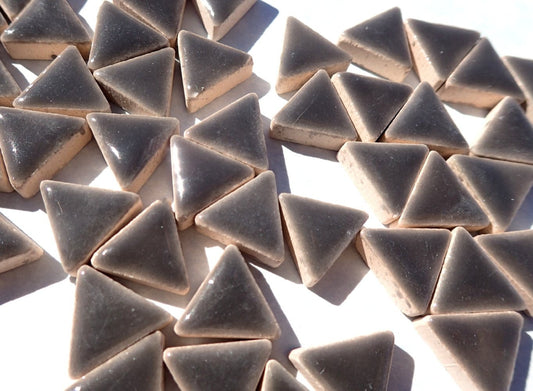 Charcoal Gray Mini Triangles Mosaic Tiles - 50g Ceramic - 15mm