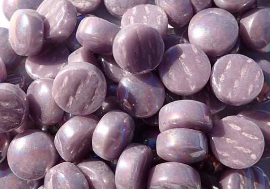 Lavender Iridescent Glass Drops Mosaic Tiles - 100 grams Pearl 12mm Glass Gems in Light Purple - Over 60 Tiles
