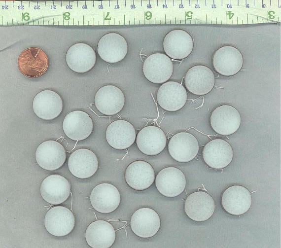 Aquamarine Ceramic Tiles - Round Mosaic Tiles - 2 cm or .75 inch - 25 Tiles - Penny Rounds