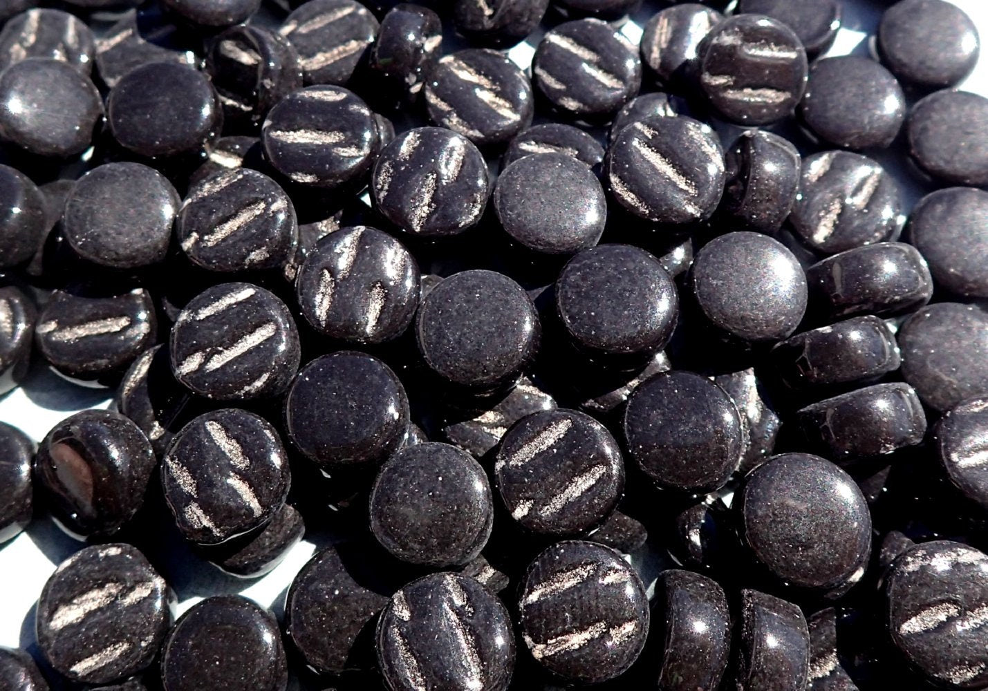 Black MINI Glass Drops Mosaic Tiles - 50 grams - Over 100 Tiles