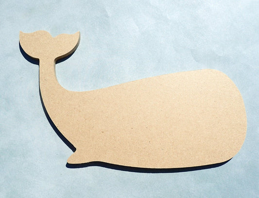 Whale Plaque - Use as a Base for Mosaics Decoupage or Decorative Painting - THIN Unfinished MDF