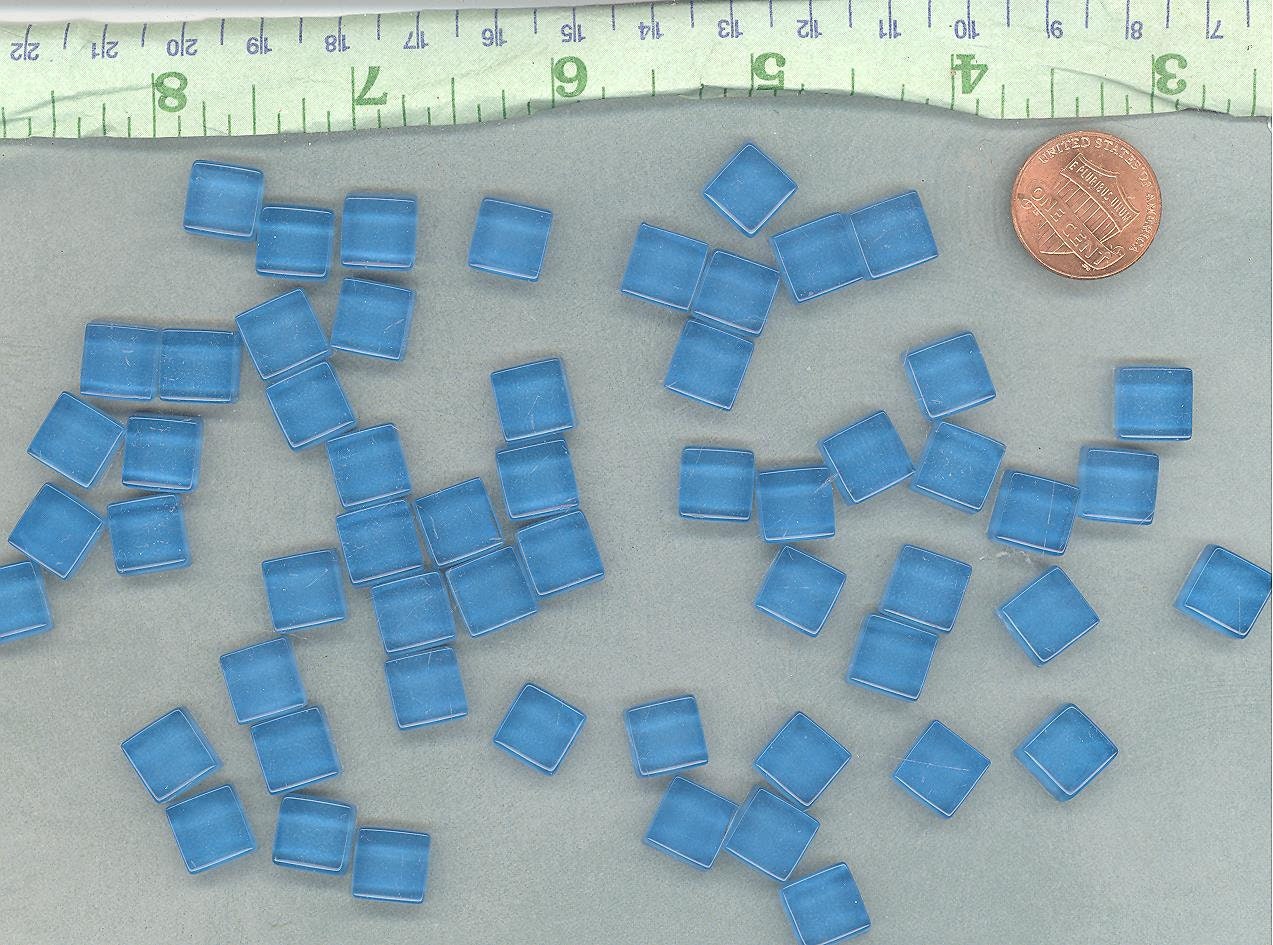 Pool Blue Glass Tiles - 1 cm - 100g - Over 100 Crystal Mosaic Tiles