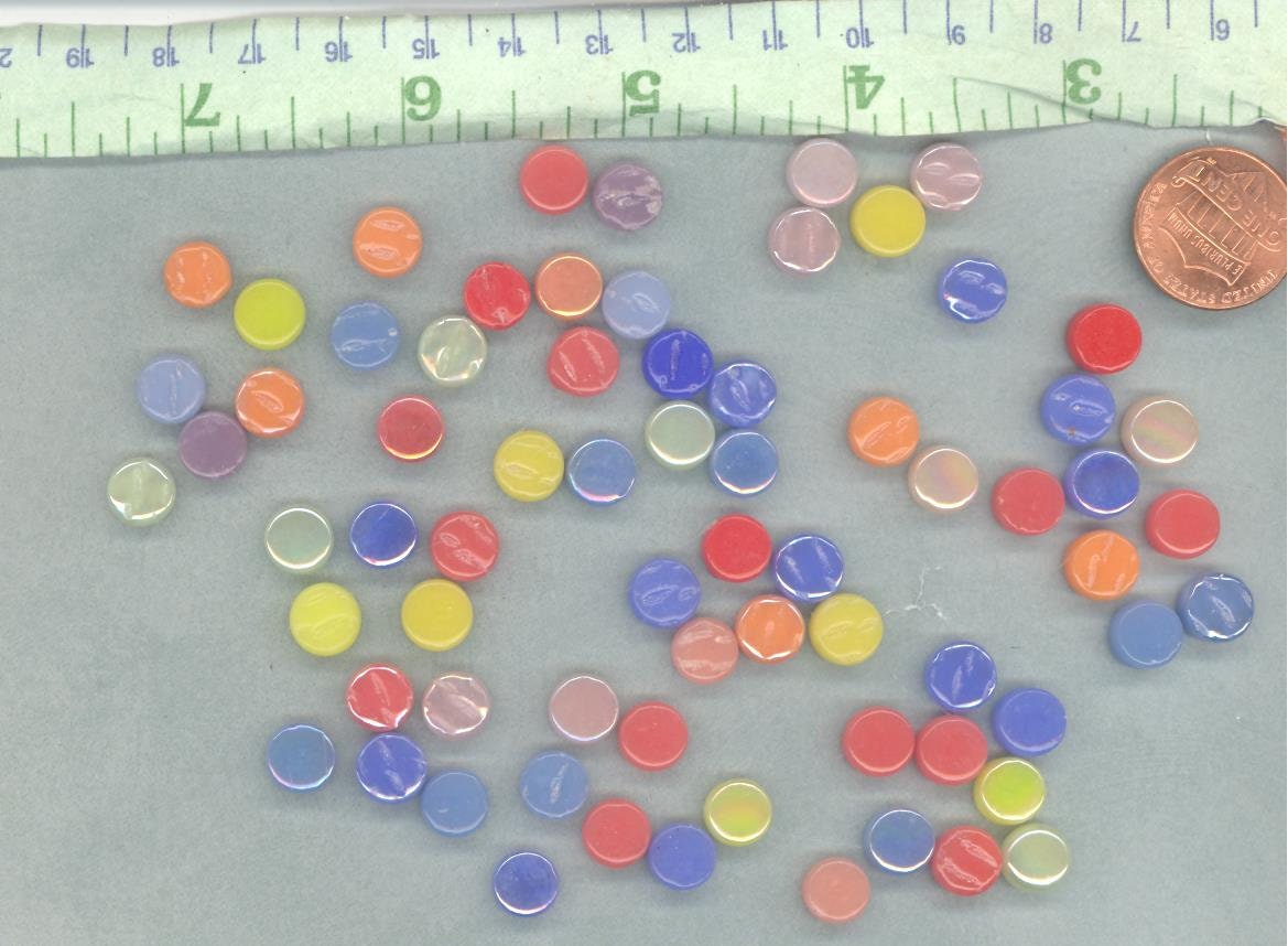 Bright Colors Mix MINI Glass Drops Mosaic Tiles - 50 grams - Glass Gems Darling Dotz - Over 100 Tiles