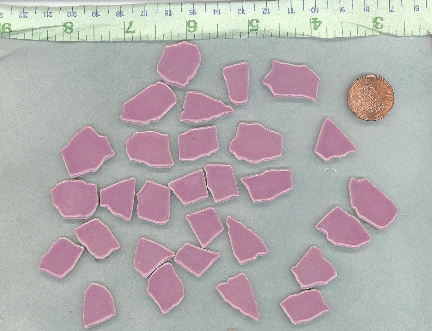 Purple Mosaic Ceramic Tiles - Random Shapes - Half Pound - Assorted Sizes Jigsaw Pieces