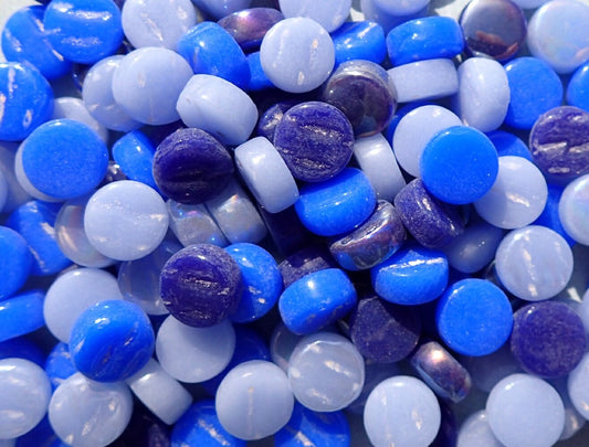 Blue Mix MINI Glass Drops Mosaic Tiles - 50 grams Darling Dotz - Over 100 Tiles
