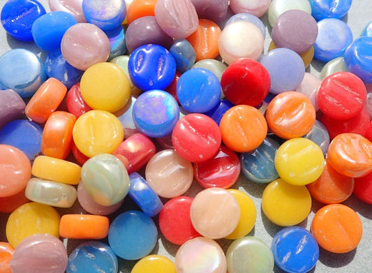 Bright Colors Mix MINI Glass Drops Mosaic Tiles - 50 grams - Glass Gems Darling Dotz - Over 100 Tiles