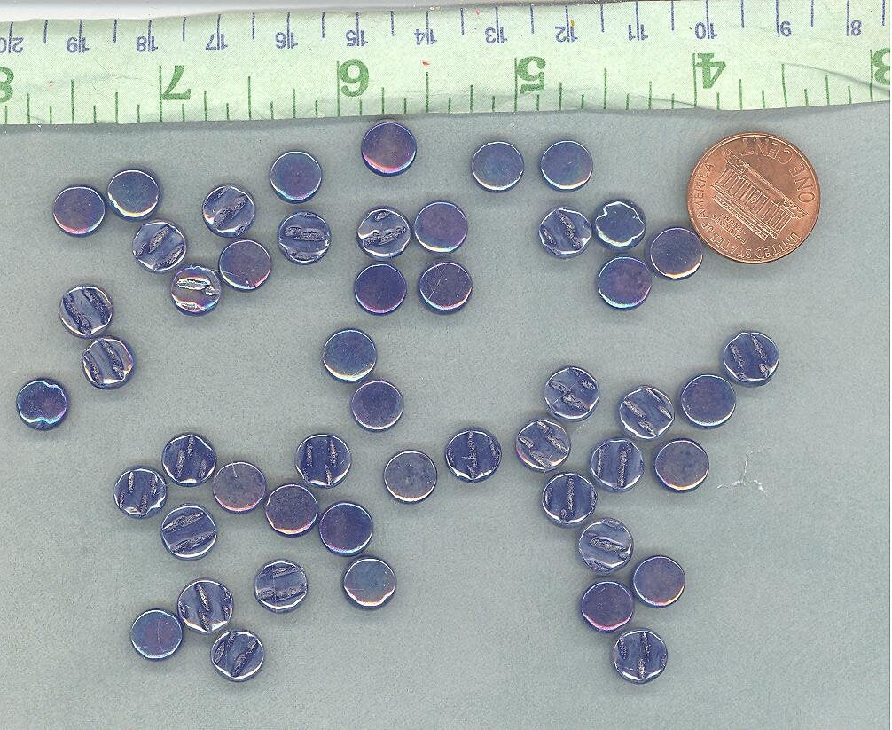 Dark Royal Blue Iridescent MINI Glass Drops Mosaic Tiles - 50 grams