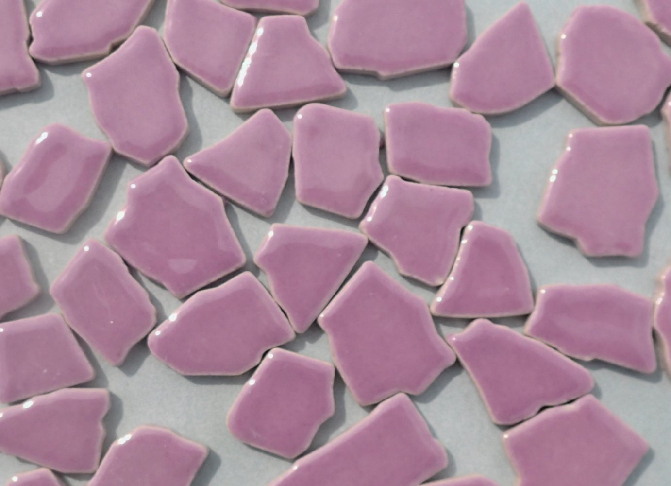 Purple Mosaic Ceramic Tiles - Random Shapes - Half Pound - Assorted Sizes Jigsaw Pieces