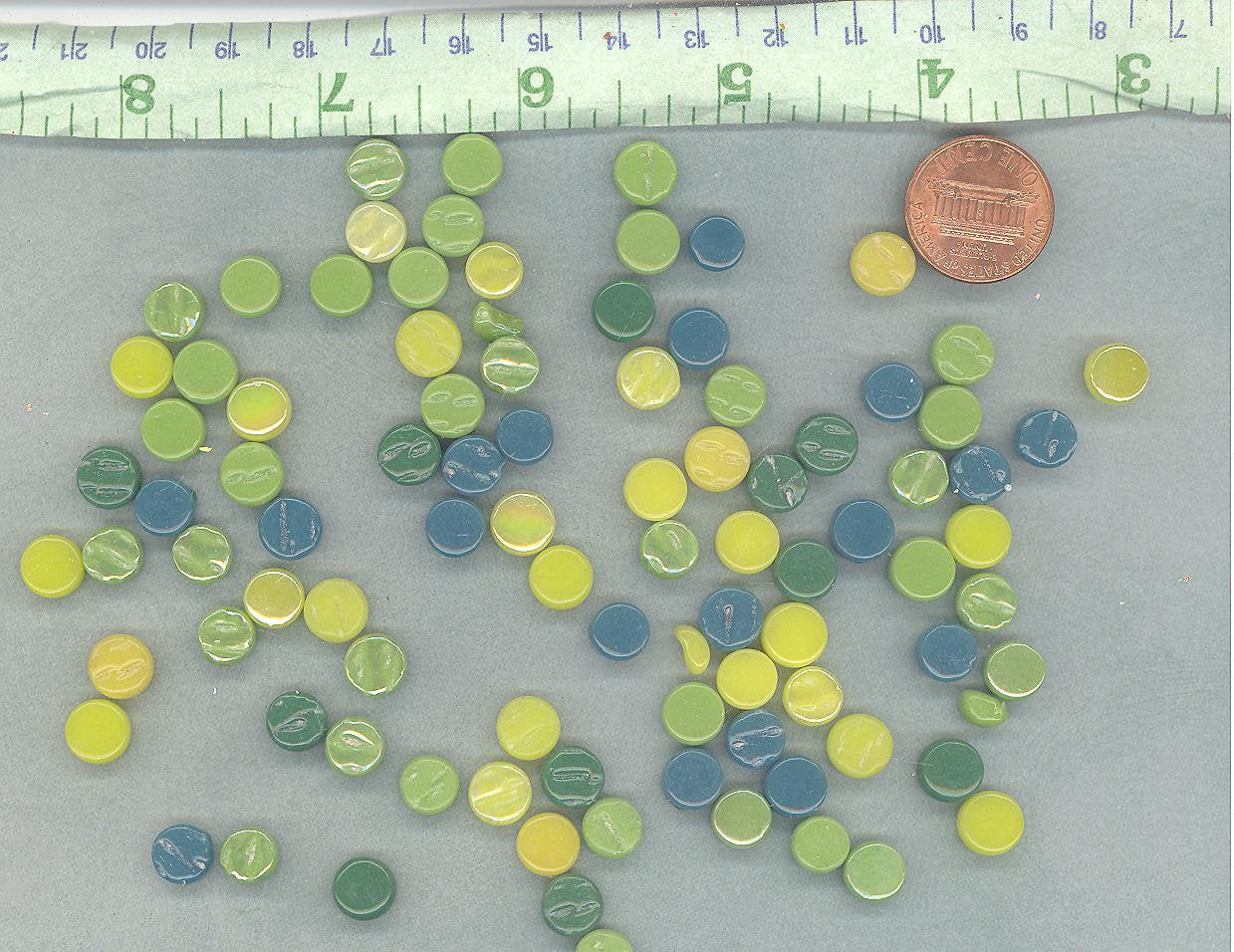 Summer Fields Mix MINI Glass Drops Mosaic Tiles - 50 grams - Over 100 Tiles