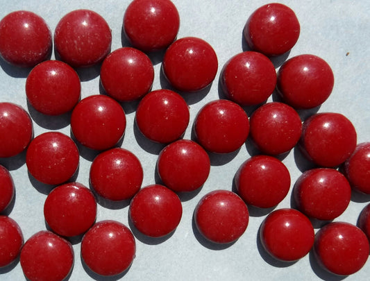 Red Earth Glass Gems - 100 grams of 12mm Mosaic Tiles in Dark Red - Over 60 Tiles